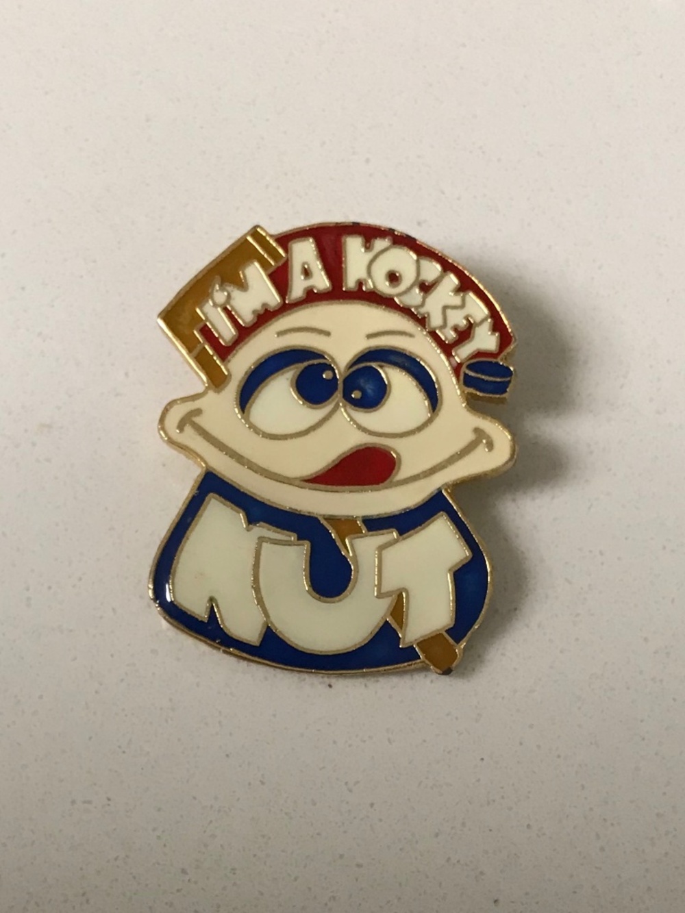Vintage Enamel I’m a Hockey Nut Lapel / Hat Pin